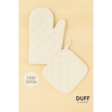 Duff Clean M Beden Yanmaz Fırın Eldiveni ve Fırın Tutacağı (1 Eldiven 1 Tutacak)