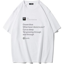 Brz Collection Unisex Oversize Two Door Cinema Club - Sun T-Shirt (Beyaz)