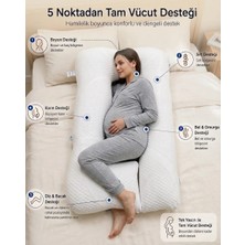 Zish Home Cleanfreash Huggle Çift Taraflı 5 Bölge Destekli Yıkanabilir Yatak Kumaşlı Hamile Yastığı 80X120