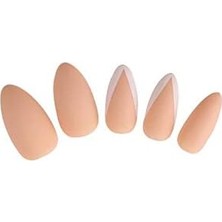 Vuralsin38 Stiletto Takma Tırnak (French Nails, Mat French Tırnak) 24 Adet
