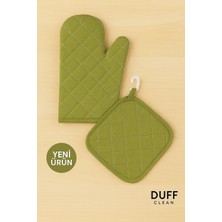 Duff Clean M Beden Yanmaz Fırın Eldiveni ve Fırın Tutacağı (1 Eldiven 1 Tutacak)