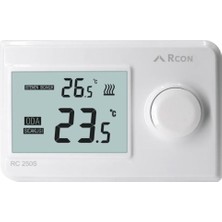 Rcon RC 250S Dijital Kablosuz Oda Termostatı Hassas Sıcaklık Ölçümü Beyaz Renk