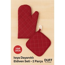 Duff Clean M Beden Yanmaz Fırın Eldiveni ve Fırın Tutacağı (1 Eldiven 1 Tutacak)