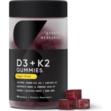 Sports Research Vitamin D3 + K2 60 Gummies