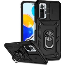 Vintessy Xiaomi Redmi Note 10 Pro Kılıf Pars Lens Yüzüklü Silikon - Siyah