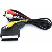 kzy mobilyal Powermaster Scart Tos 3 RCA Kablo 21-Pin Bağlantı ile Dayanıklı Tasarım