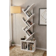 Reyo Falez 10 Raflı Kitaplık Modern Dekoratif Kitap Rafı Çok Katlı Kitap Standı Salon Ofis Organizer 7060 Beyaz