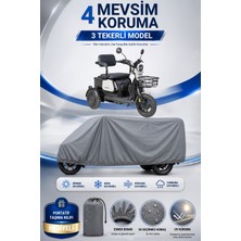 Motobros Motosiklet Brandası Apec Apm2 3 Tekerlekli Elektrikli Araç Brandası Gri 4 Mevsim Su Geçirmez Uv Korumalı