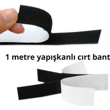 Enzelo 2 cm Yapışkanlı Siyah Cırt Cırtlı Bant 1 Metre 2 cm Siyah Yapışkanlı
