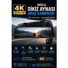 Expotech 4K Dikiz Ayna Araç Kamerası Ön Arka Çift Kameralı WiFi Dokunmatik Mirror Dash Cam X-CR57DVR