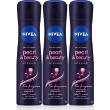 Vuralsin38 Kadın Sprey Deodorant Pearl&beauty Fragrance,48 Saat Anti-Perspirant Koruma 150ML X3 Adet