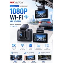 Hikvision 2K Ön Arka Çift Kameralı Araç Kamerası Wi-Fi G-Sensörlü Dash Cam AE-DC4328-K5