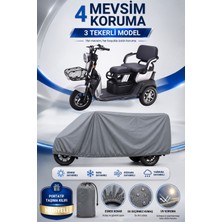 Motobros Motosiklet Brandası Falcon Frıda 7000 3 Tekerlekli Elektrikli Araç Brandası Gri 4 Mevsim Su Geçirmez Uv Korumalı