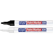 Kraf 830 Siyah Paint Markör 2,4 - 2,8 mm Yazma Kalınlığı Suya ve Isıya Dayanıklı