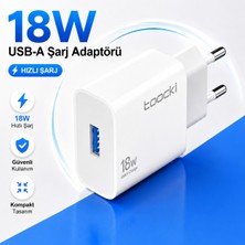 Toocki 18W Usb-A Şarj Adaptörü Güvenli ve Kompakt Hızlı Şarj Başlığı Adaptörü