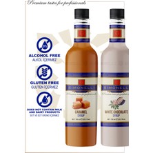 Simonelli Kahve Şurubu Karamel Aromalı Beyaz Çikolata Aromalı 700  ml (Pompa )