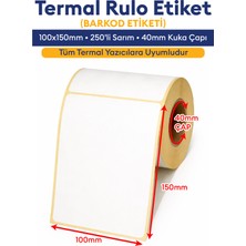 100X150 Termal Barkod Etiketi Eko Termal E-Ticaret Etiketi 250 Sarım 1 Rulo