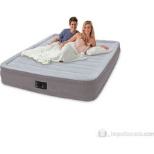Intex Elektrikli Kadife Kaplı Şişme Yatak 152X203X33 cm Gri Taşınabilir ve Konforlu Özellikler