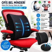 Baffhome Visco Ortopedik Bel Sırt Minderi Sandalye Ofis Bel Minderi Bel Destek Yastığı