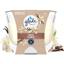 Glade Büyük Mum Vanilya Kokulu Mum, Tek Fitilli, 204 G, Esansiyel Yağ Içeren Koku, Pamuk Fitil
