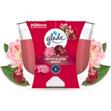 Glade Büyük Mum Meyve Çiçek Buketi Kokulu Mum, Tek Fitilli, 204 G, Esansiyel Yağ Içeren Koku, Pamuk Fitil