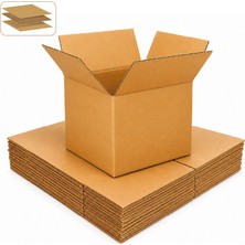PackMai 20x20x20 cm 10 Adet Kraft Karton Koli Kutu Tek Oluklu 4 mm E-Ticaret Kargo Kutusu