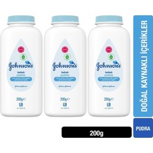 Johnson's Baby Bebek Pudrası 200 gr (3'lü Set) Yumuşaklık Sağlayan Özelliklerle Üretilmiştir