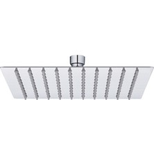 Ahlez Paslanmaz 304 Kalite İnce Tepe Duş Başlığı 20x20 cm Modern Tasarım ve Yüksek Basınç