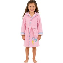 Organickid Towel Kız Çocuk Pembe Kuşaklı Bornoz