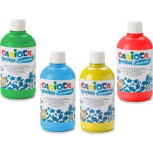 Carioca Tempera 4'lü Yıkanabilir Sulu Boya Seti 500 ml Ana Renkler Yeşil Kırmızı Sarı Mavi