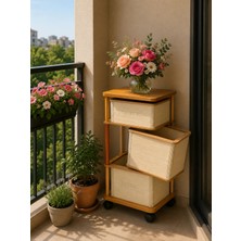 Arbor 3 Katlı Ahşap Patates & Sarımsak & Soğanlık & Sebzelik