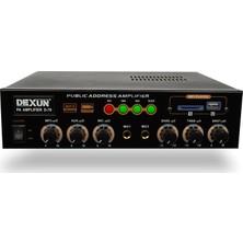 Dexun D-70 100V USBli Mixer Amfi 70W 2 Mikrofon Girişi ve Aux Bağlantı İmkanı