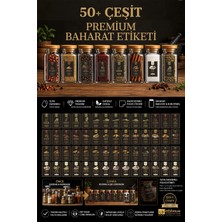 Letbil Reklam 57 Çeşit Premium Baharat Etiketi Seti | Suya Dayanıklı Folyo Kavanoz Sticker