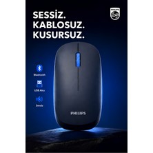 Philips SPK7438 Kablosuz Bluetooth 1600DPI 4 Tuşlu Optik Sessiz Mouse Lacivert