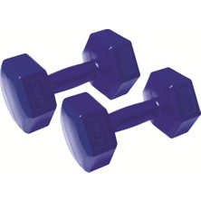 Busso 2x5 kg Köşeli Plastik Dambıl Seti Kutuda Çift Ağırlık 5 kg x 2 Adet El Anatomisine Uygun