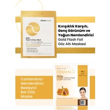 3 Katmanlı Gold Göz Maskesi ve Canlandırıcı, Nemlendirici ve Besleyici Bal Özlü Kolajen Maske Seti