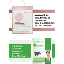 Dermal 3 Katmanlı Rose Göz Maskesi ve Yatıştırıcı Nemlendirici Bitki Özlü Kolajen Maske
