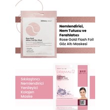 Dermal 3 Katmanlı Rose Göz Maskesi ve Sıkılaştırıcı Nemlendirici Yenileyici Kolajen Maskesi Seti