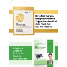 Dermal 3 Katmanlı Gold Göz Maskesi ve Yatıştırıcı Nemlendirici Bitki Özlü Kolajen Maske