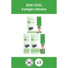 Dermal Yatıştırıcı & Nemlendirici Bitki Özlü Kolajen Maske 23GR. %100 Pamuk 3 Adet