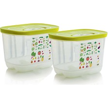 Tupperware Sera Buzdolabı Saklama Kabı Dik 2 x 1.8 lt BPA İçermeyen Taze Saklama Özelliği