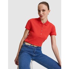 Pierre Cardin Kadın Kırmızı Slim Fit Pamuklu Polo Yaka Basic Tişört 50325456-VR030