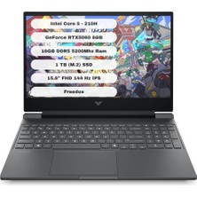 HP Victus Gaming Intel Core 5 210H 16GB 1TB SSD RTX5060 Freedos 15.6" FHD Taşınabilir Bilgisayar C21SGEA