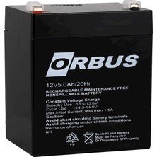 Orbus 12 V 5 A Bakımsız Kuru Tip Akü 5 Ah Standart Özellikler ile Güçlü Performans