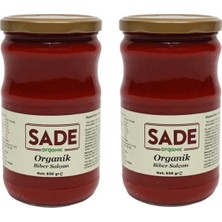 Sade Organik Biber Salçası 650 gr 2'li Türkiye Menşeli Tuz İçermeyen Doğal Ürün