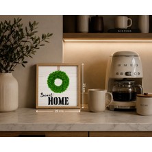 Rosfloa Sweet Home Iskandinav Tarz Gerçek Ahşap Çerçeveli Dresuar Mutfak Kahve Köşesi Dekor Tablo (25*25 Cm)