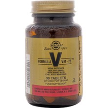 Solgar Formula Vm 75 30 Tablet Yüksek Potansiyelli Vitamin ve Mineral Takviyesi Türkiye Menşeli