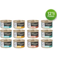 Miamor Pastete Premium Ton Balıklı Tavuklu Ciğerli Alabalıklı Yaş Mama 12 x 85 GR