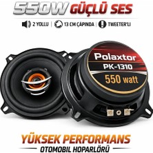 Polaxtor Poke PK-1310 Oto Hoparlör 550W 13CM Tweeterli Oto Hoparlör Takımı 2 ADET