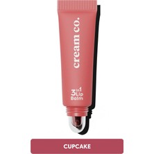 Cream Co. Nemlendirici Parlatıcı 3in1 Lip Balm | Dudak Bakım | Cupcake Rose Gülkurusu Hyaluronik Asit Seramid